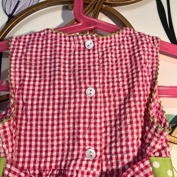 Pink Gingham Dress with Floral Design - Picture 6 of 8